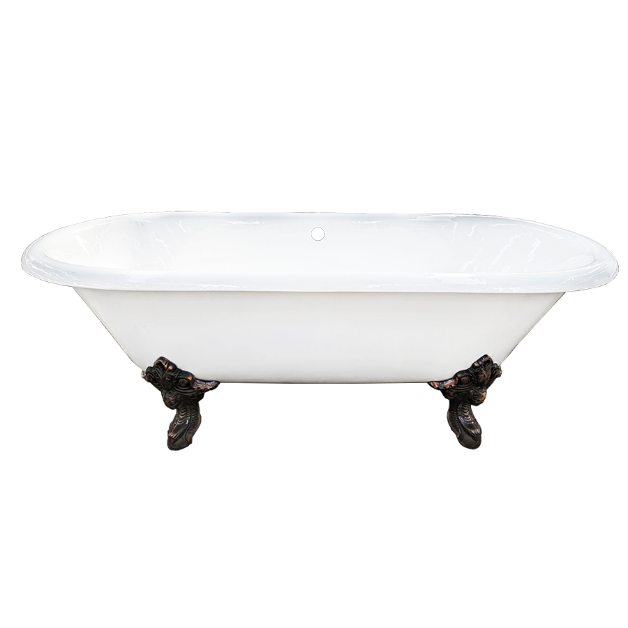 1524mm Double Ended Cast Iron Claw Foot Bath - White