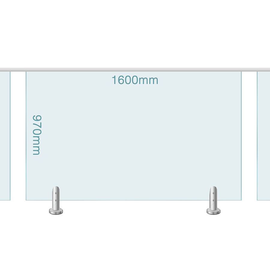 Glass Balustrade Panel - 1600mm x 970mm