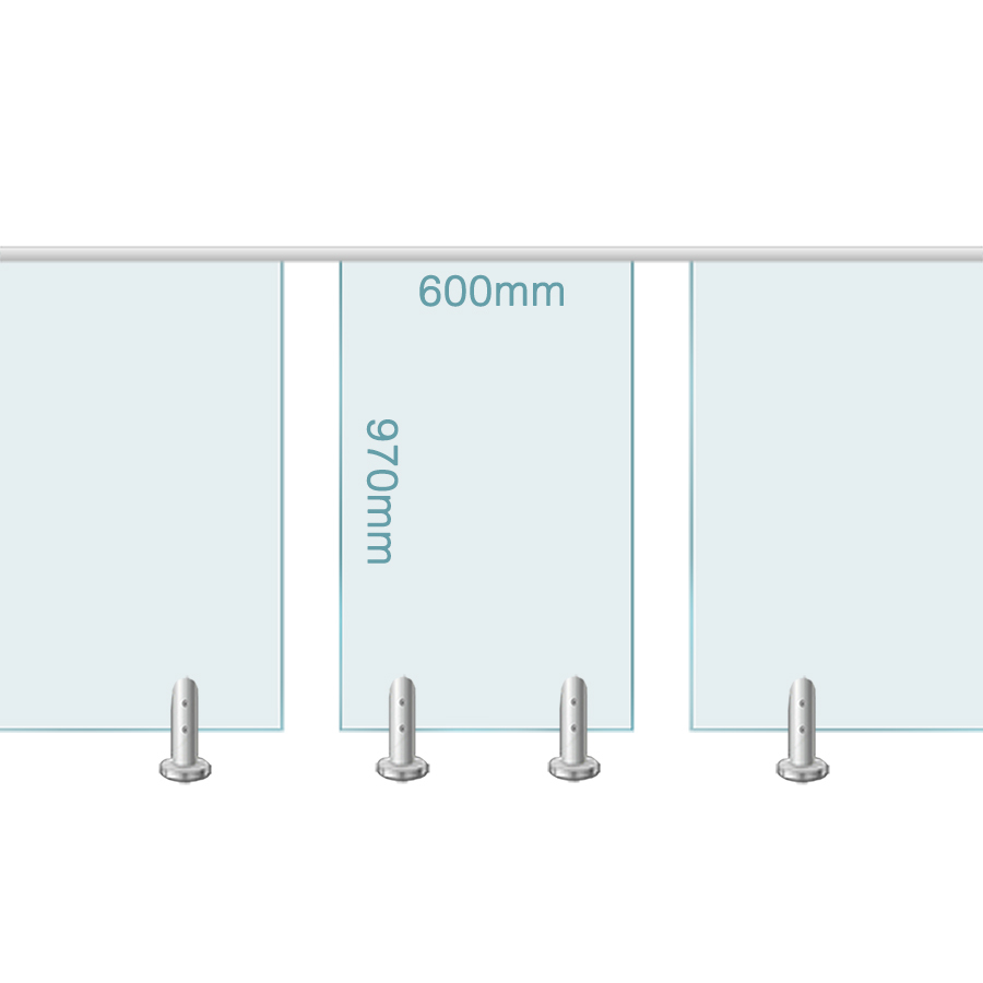 Glass Balustrade Panel - 600mm x 970mm