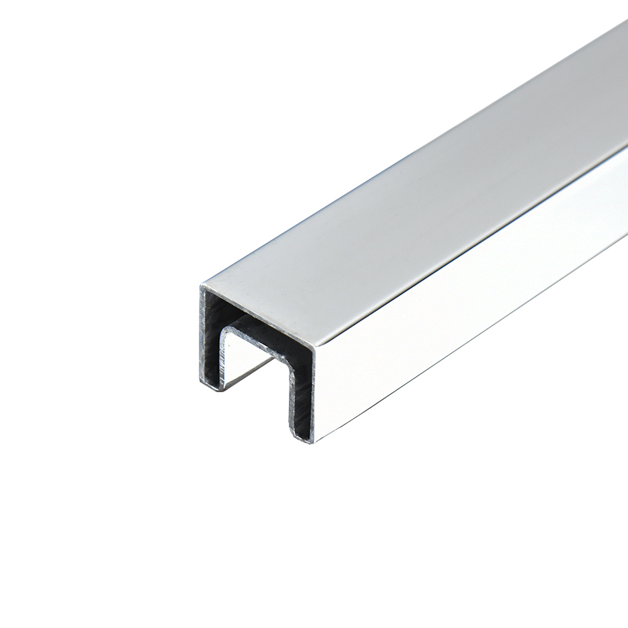 25x21mm Glass Rail | 2.9m Rectangle Slotted Tube