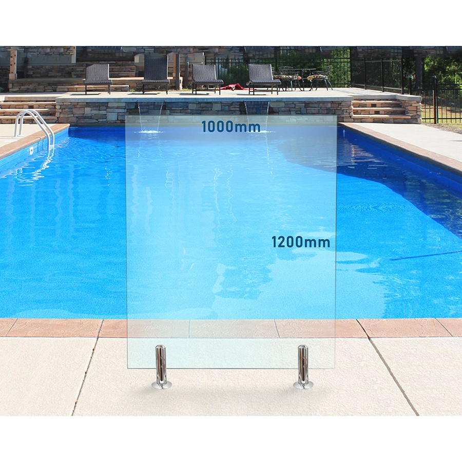 1000mm x 1200mm Glass Pool Fencing Panel