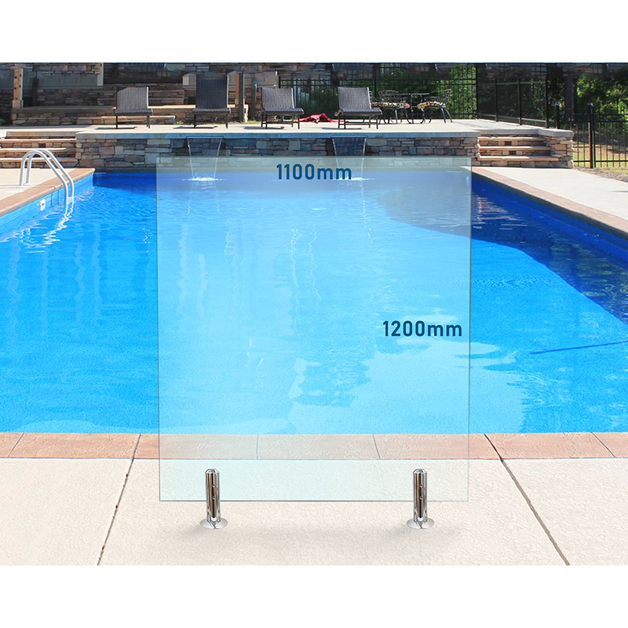 1100mm x 1200mm Glass Pool Fencing Panel