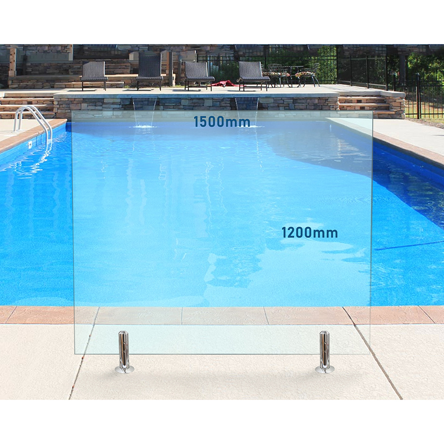 1500mm x 1200mm Glass Pool Fencing Panel