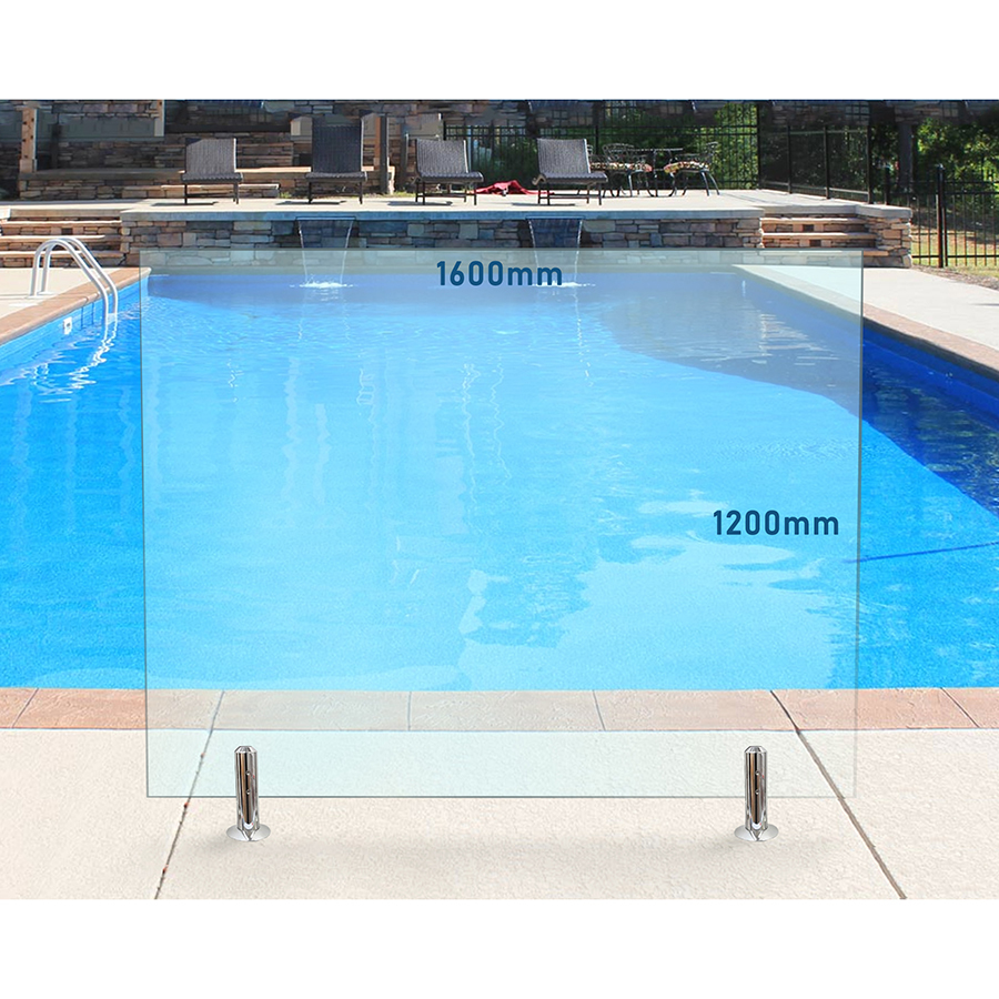 1600mm x 1200mm Glass Pool Fencing Panel