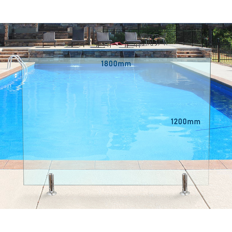 1800mm x 1200mm Glass Pool Fencing Panel