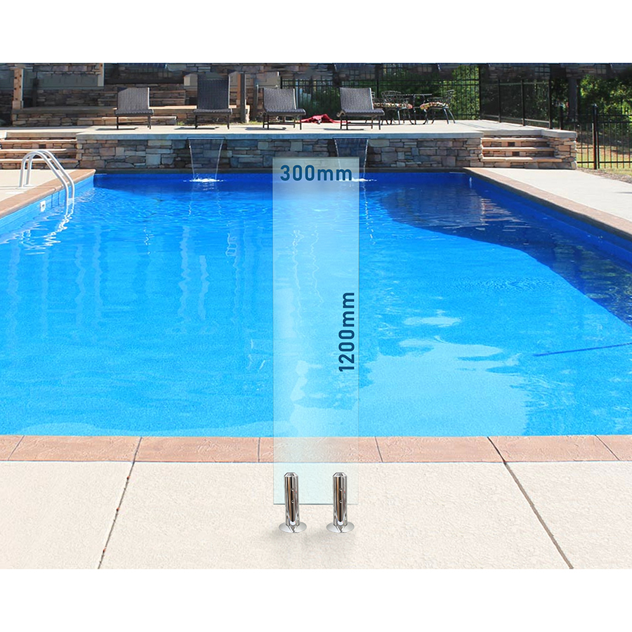 300mm x 1200mm Glass Pool Fencing Panel
