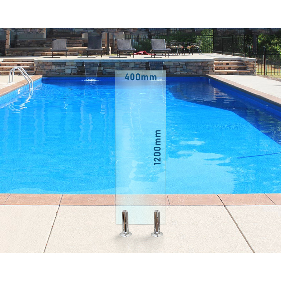 400mm x 1200mm Glass Pool Fencing Panel