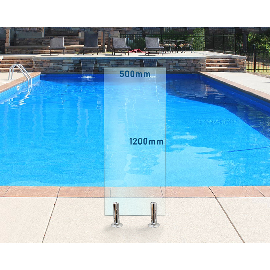 500mm x 1200mm Glass Pool Fencing Panel