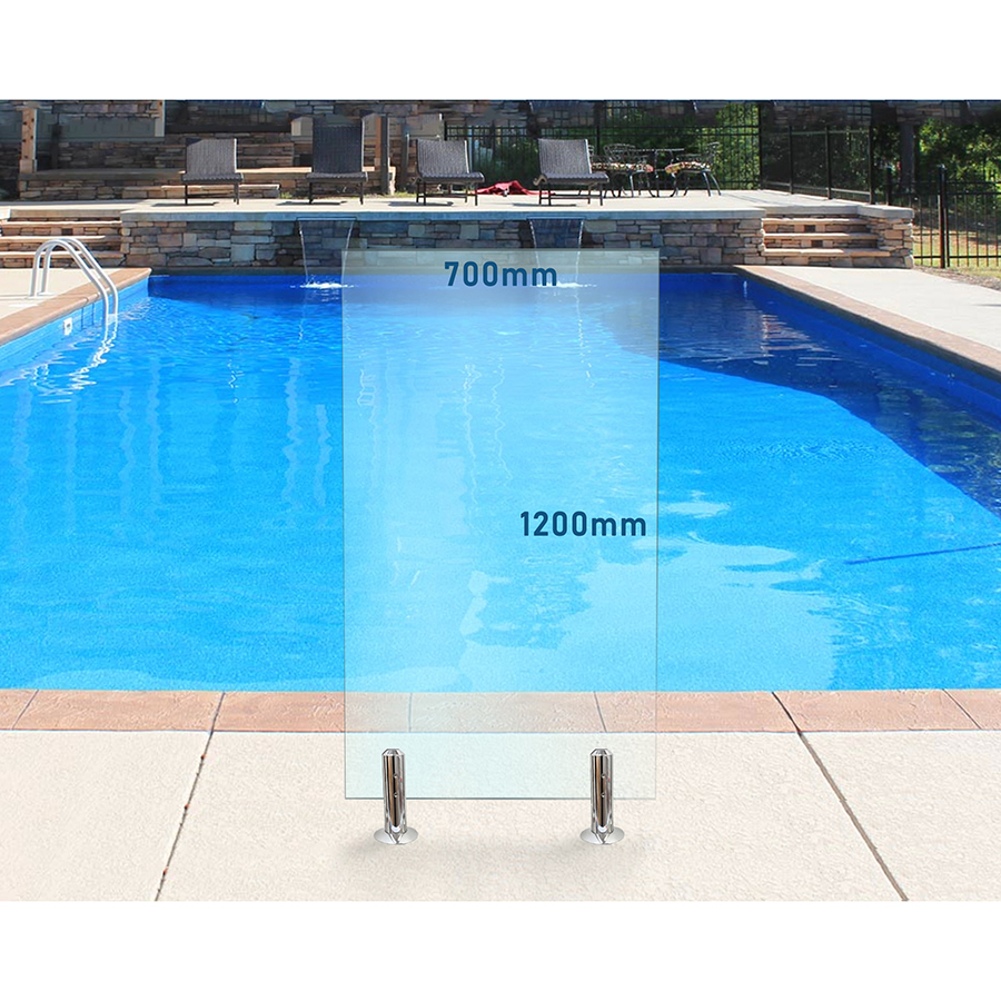 700mm x 1200mm Glass Pool Fencing Panel