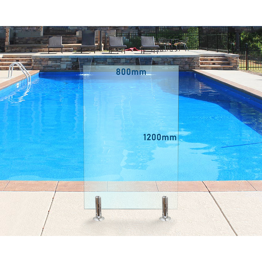 800mm x 1200mm Glass Pool Fencing Panel