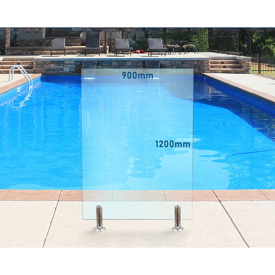 900mm x 1200mm Glass Pool Fencing Panel