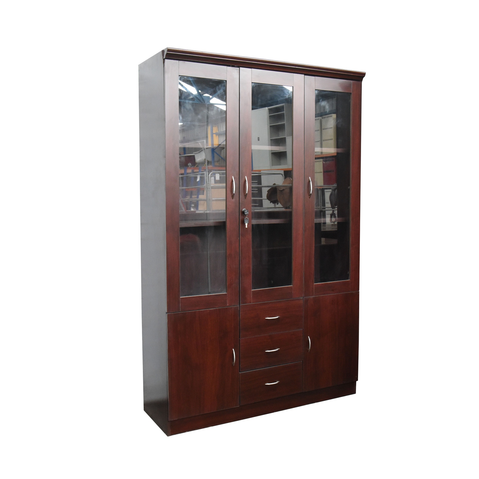 Glass Door Cabinet | 1200mm Width | Timber Veneer