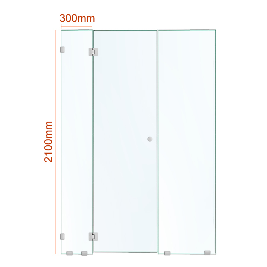 Shower Screen Hinge Panel 300mm x 2100mm 