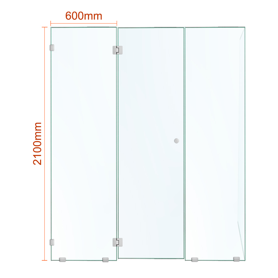 Shower Screen Hinge Panel 600mm x 2100mm 