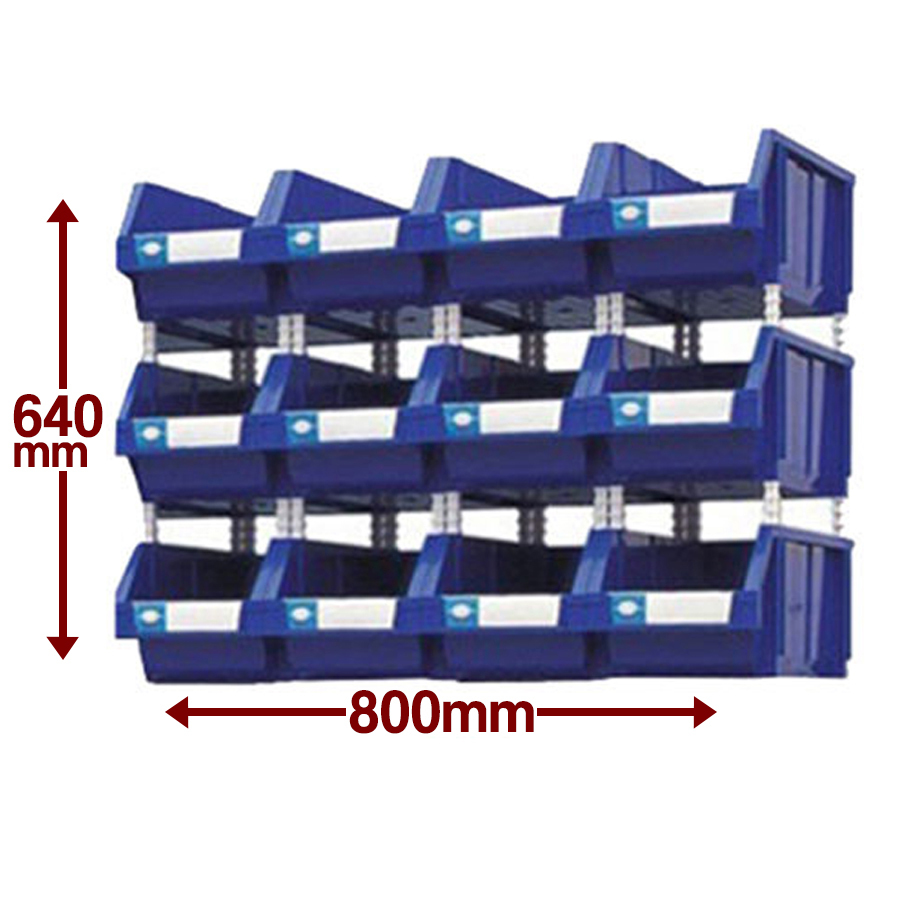 Plastic Parts Storage Bins 12 Pack - Commercial Quality - 450x200x180 (XXL)