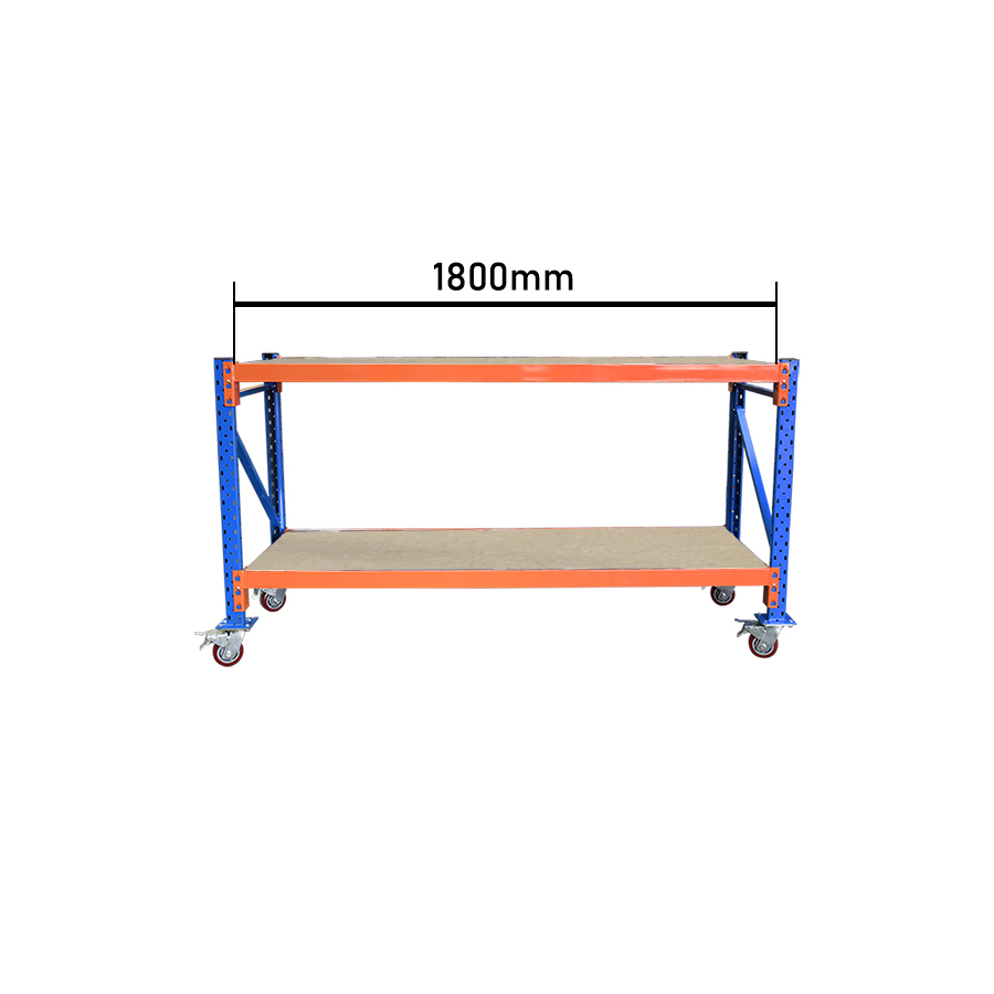 Industrial Mobile Work Bench - Particle Board Shelves [Depth: 600mm] [Shelf length: 1800mm]