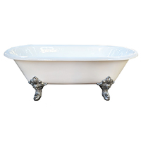 Rosenheim 1830mm Cast Iron Double End Bath Tub - Custom Chrome Claw Feet