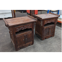 Recycled Timber Large Bedside Tables- Handmade in Indonesia (used)