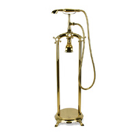 Free Standing Bathtub Tap/Shower Unit  - Gold