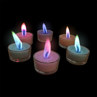 Coloured Flame Tea Light Candles - 6 Pack -