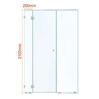 Shower Screen Hinge Panel 200mm x 2100mm 