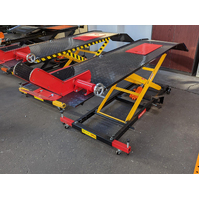 Hydraulic Motorcycle Lift Table - Red / Yellow / Black