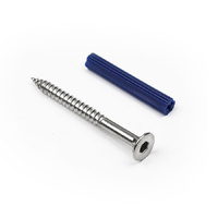 316 Stailess Steel 6.3x75mm Bugle Screw + 8mm Masonry Plug