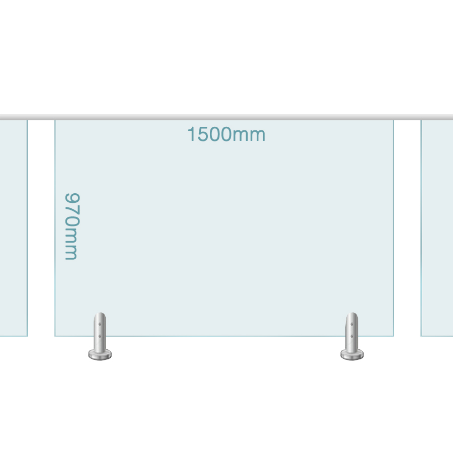 Glass Balustrade Panel 1500mm x 970mm
