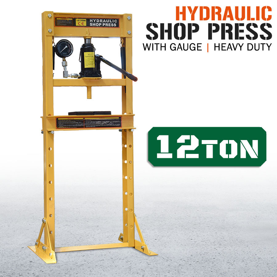 12Ton 12T Industrial Hydraulic Shop Press Bearing Workshop Garage Floor Standing
